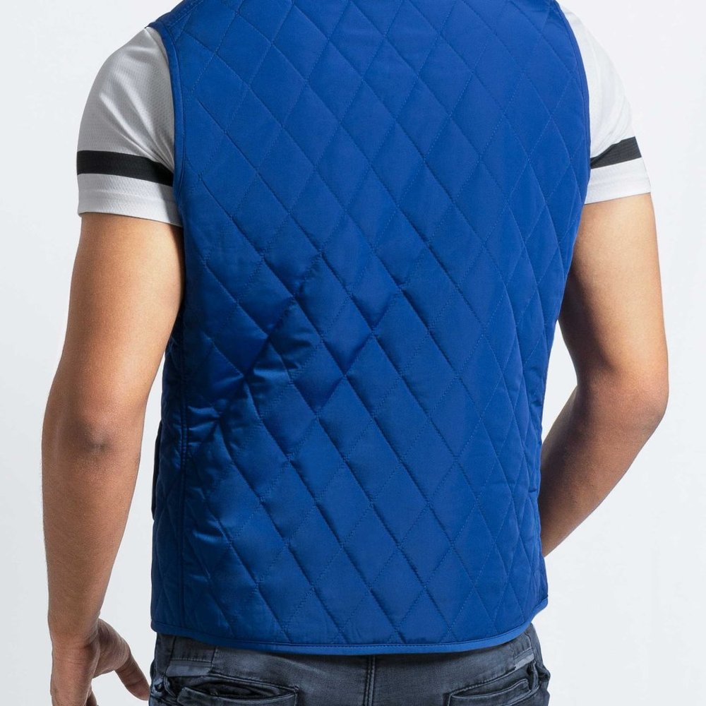 OLGYN Mens Blue Quilted Vest - Picture 2 of 4